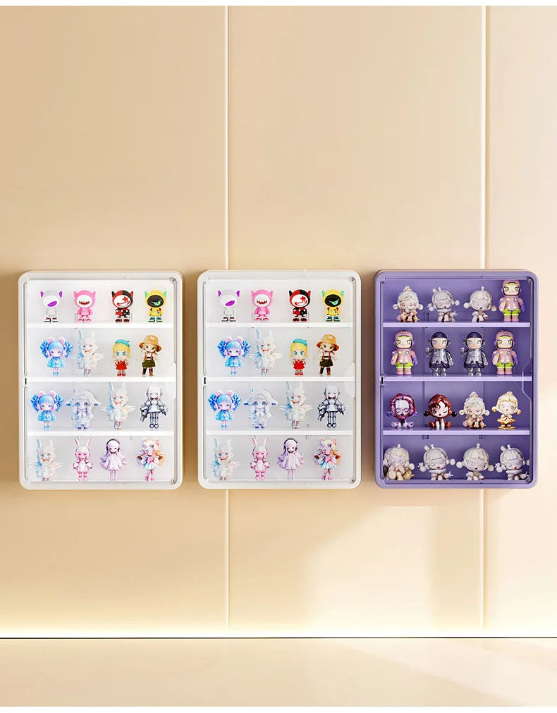 Wall Mounted Storage Box For Action Figures Magnetic Suction Display Rack Organizer for Blind Box Toy Dustproof Doll Storage Box