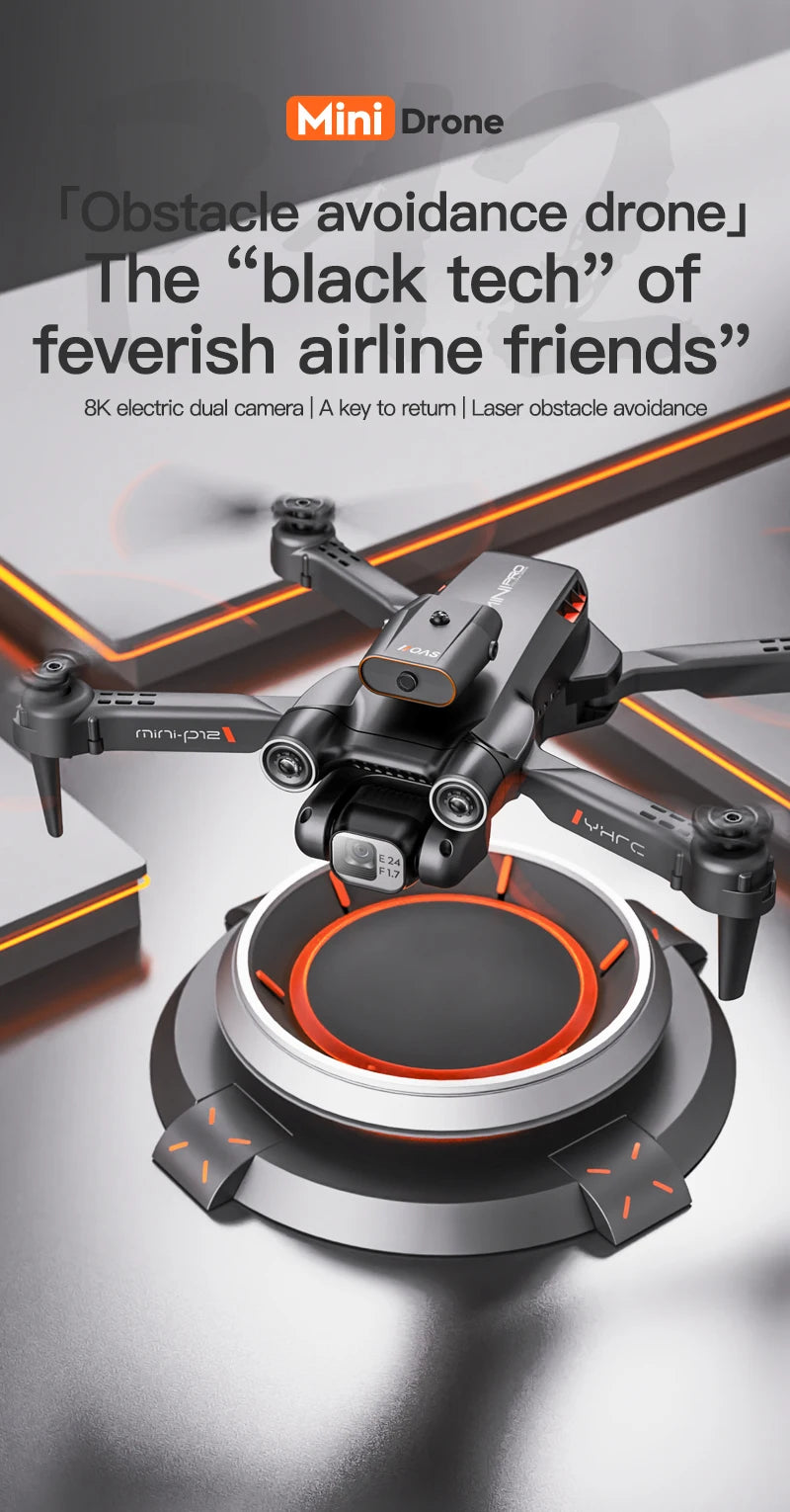 8K Dual Camera Obstacle Avoidance Drone Aerial Photography Laser Obstacle Avoidance Option Flow Helicopter Gift Toy Kid RC Drone