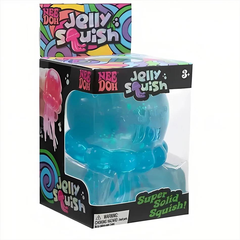 Trending Nee Doh Jellyfish & Cube Squish Toy, Soft Jelly Squeeze Stress Relief Fidget Toy, Sensory NeeDoh for Kids & Adults