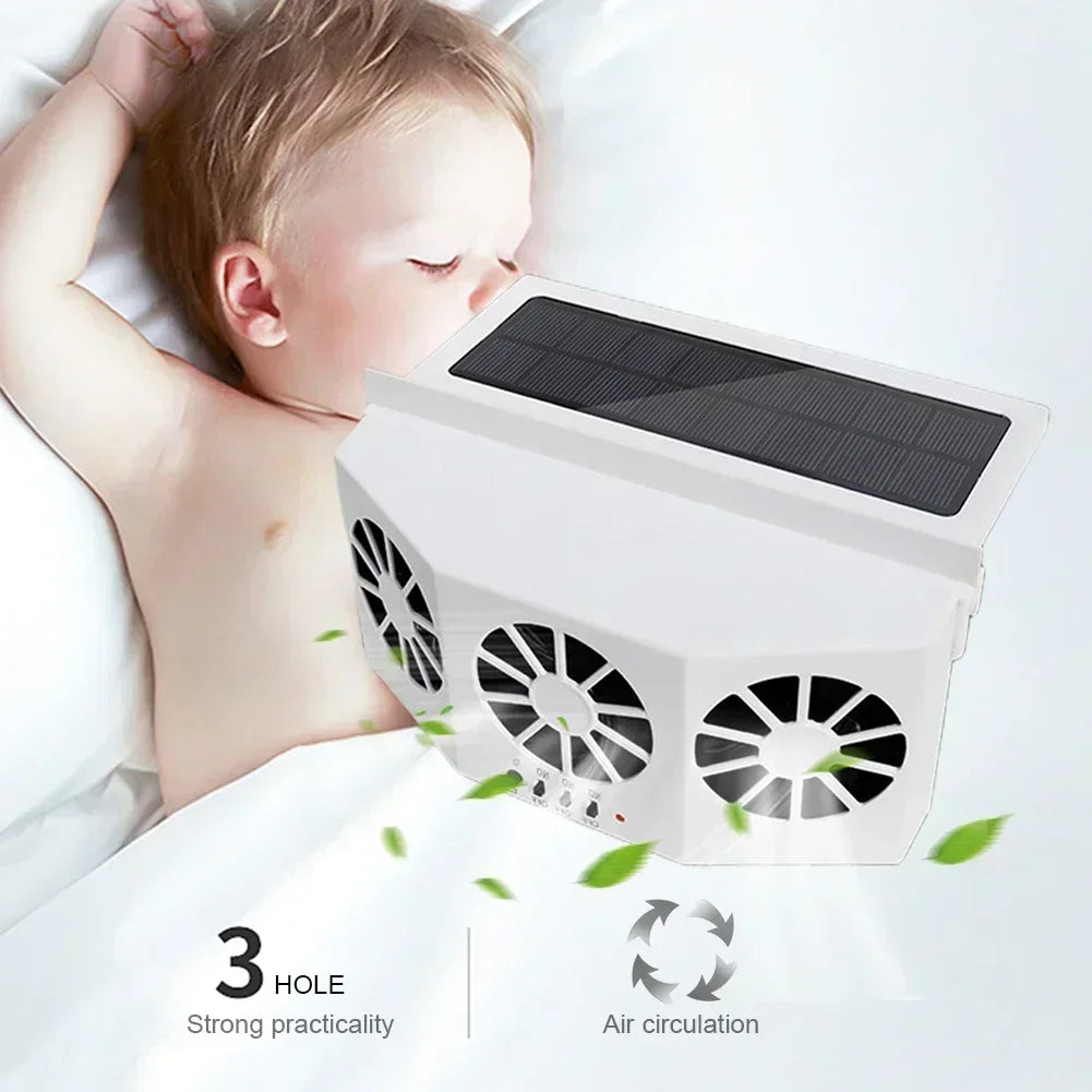 New Car Ventilator 3 Cooler Fans Solar-powered Cooling Vent Exhaust Portable Safe Auto Fan Amd Usb Accessories