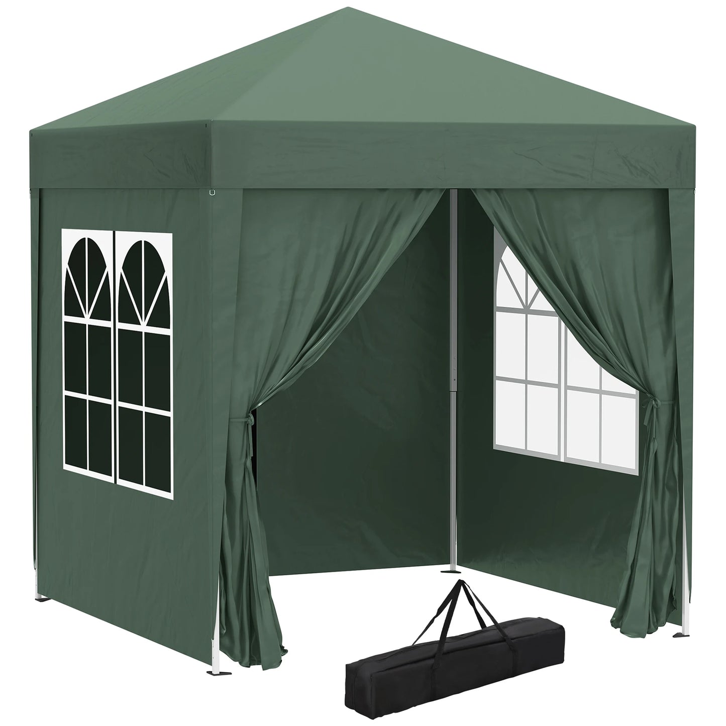 Outsunny 2 x 2 m Garden Pop Up Gazebo, Wedding Party Tent Marquee, Water Resistant Awning Canopy, Blue