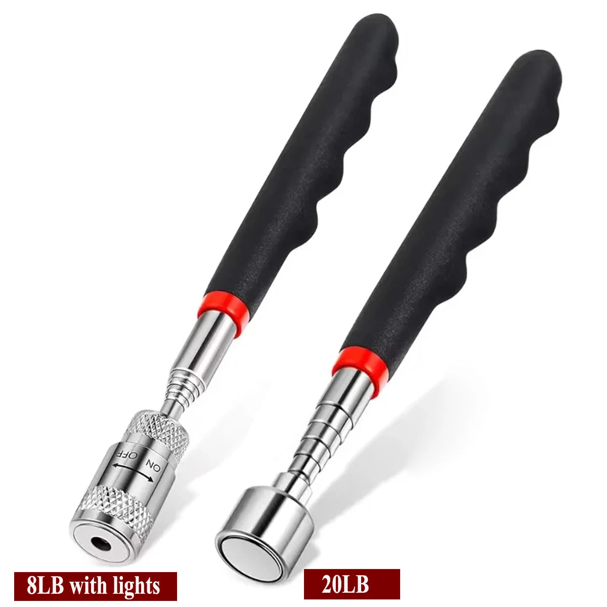 Telescopic Magnetic Iron Suction Rod with LED Light Metal Pick-up Tool DIY Strong Magnetic Metal Screw Suction Rod Pick-up Tools