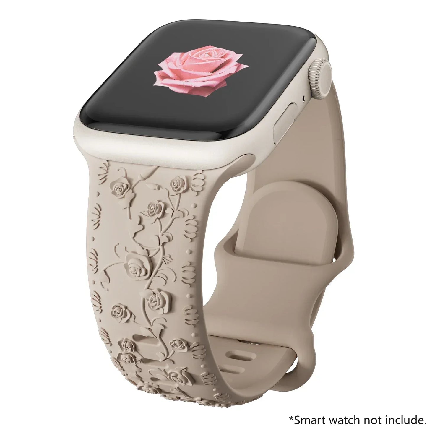 For Apple Watch Band 42mm 41mm 40 45mm 49mm 44mm Floral Engraved bracelet correa for iwatch series11 10 9 7 SE 6 8 Ultra 2 Strap