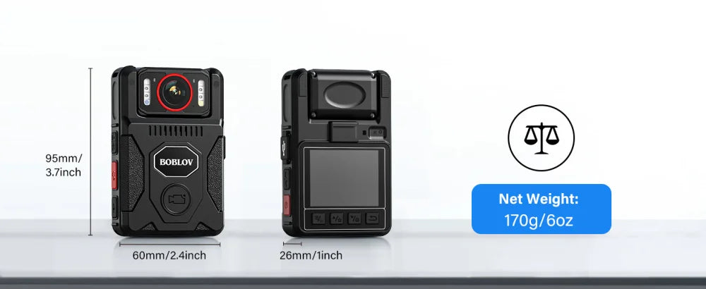 BOBLOV M7 Pro 4K GPS Body Mounted Camera 128GB Video Recorder 180° Rotate Camera 4000mAh Battery 15 Hours Recording GPS Bodycam