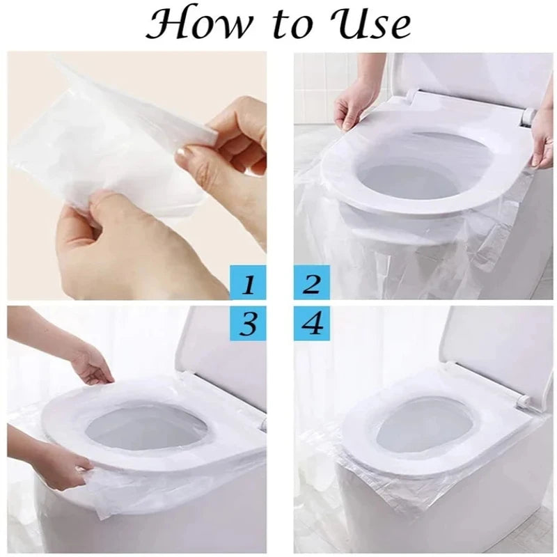 10/20/30/40/60PCS Biodegradable Disposable Plastic Toilet Seat Cover Portable Safety Travel Bathroom Toilet Paper Pad Bathroom