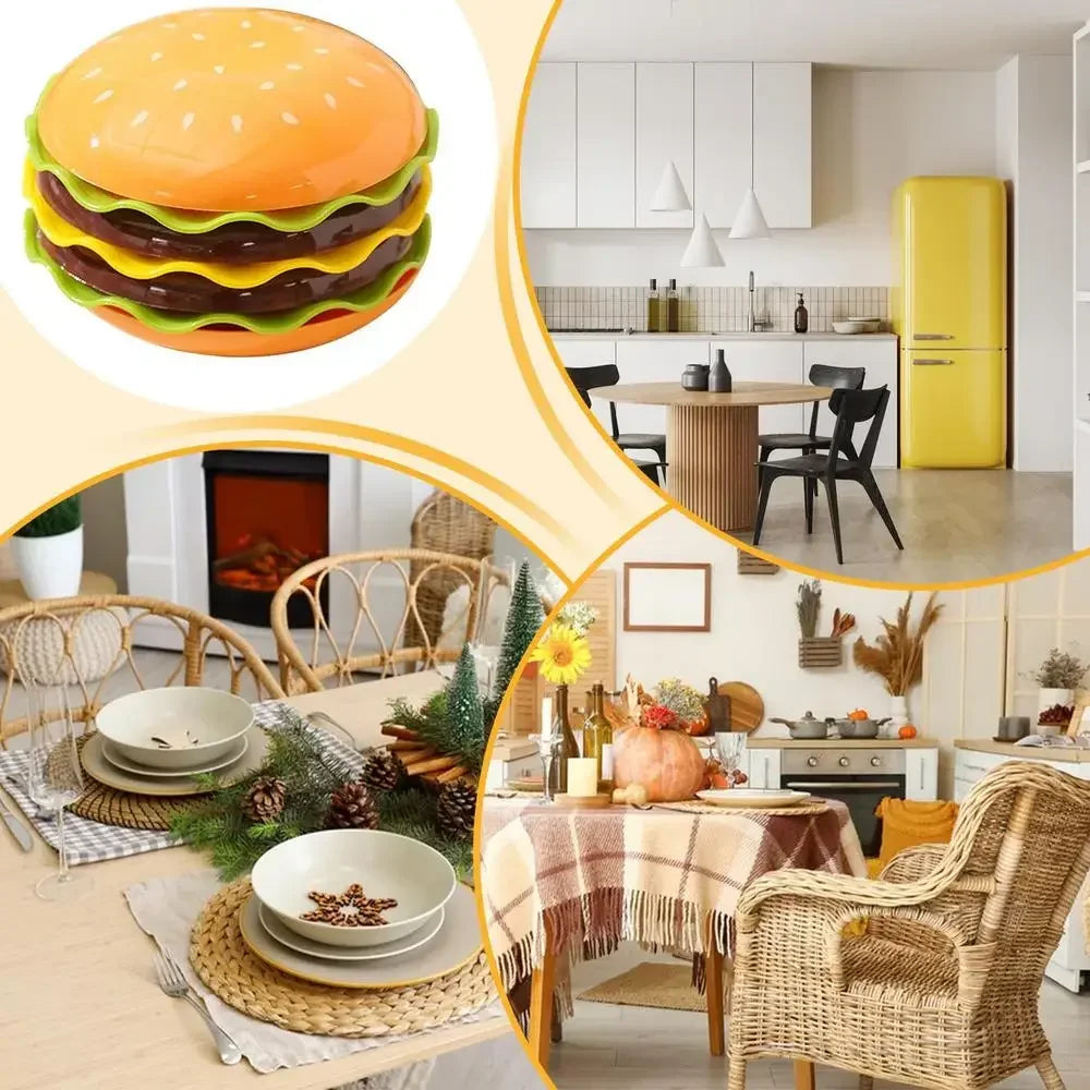 Stackable 7th Floor Hamburg Dinner Plate Stackable Dinner Plate Bone Spit Plate Interesting Sauce Container Table Decoration