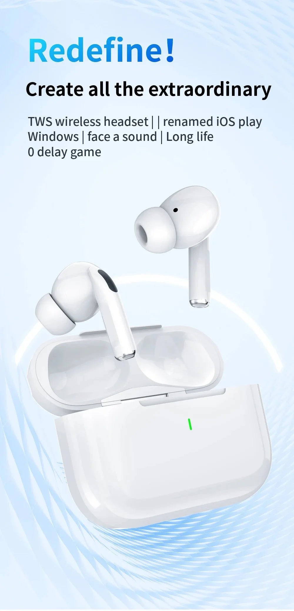 Air Pro ANC Wireless Earphone Bluetooth Headsets Pro 2 Active Noise Cancellation Wireless Charging TWS Earbuds Stereo With Box