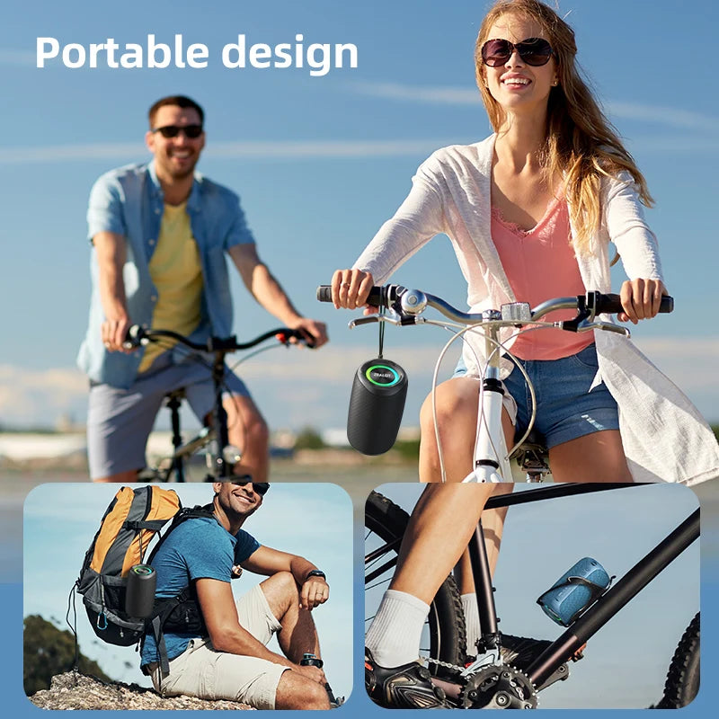 zealot-m2 Portable Bluetooth Speaker,IPX5 Waterproof 360° Wireless Speaker TWS Stereo Pairing 10hrs Playtime For Camping Hiking