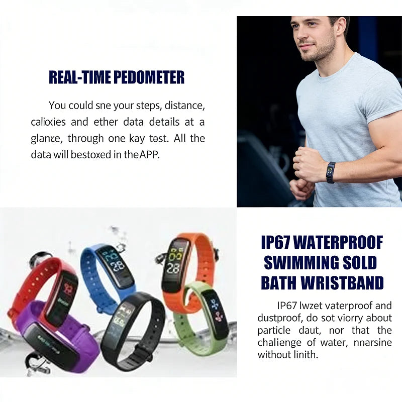 Lenovo C1 Plus Smart Watch Bluetooth Step Counting Sports Bracelet Fitness Tracker Heart Rate Blood Pressure Sleep Men Women