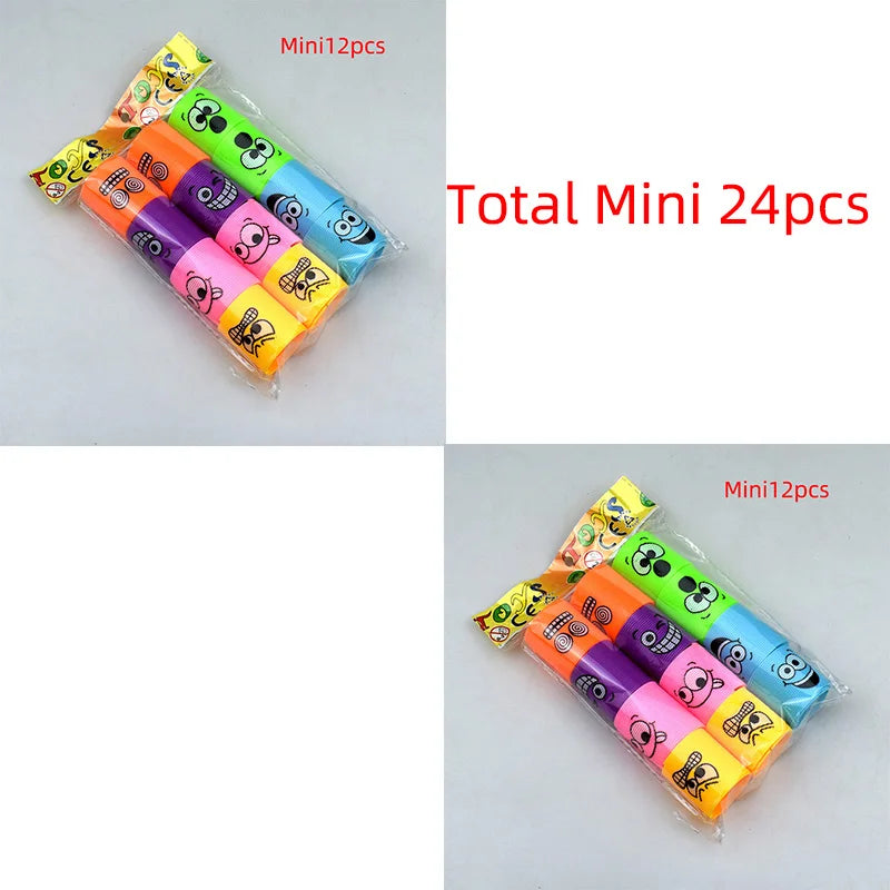 24PCS Rainbow Magic Springs Circle Toys Kids Birthday Party Favors Guests Giveaway Small Gifts Pinata Fillers Flexible Funny Toy