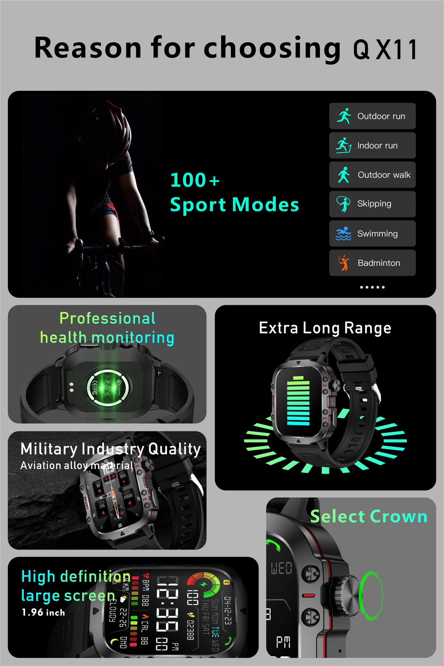 LIGE New Smart Watch 1.96 Inch Screen 420 MAh Bluetooth Call Voice Assistant Watch Sports Fitness Waterproof Smartwatch For Men