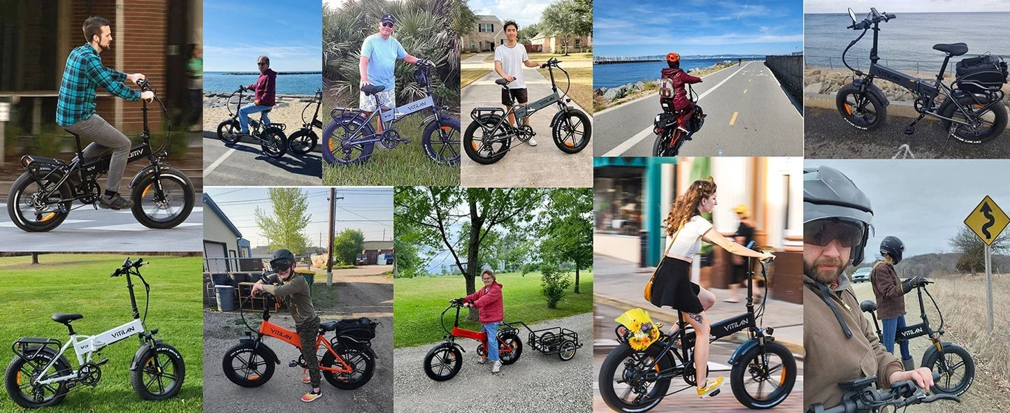 VITILAN V3 2.0 Electric-bicycle For Adults 750W Folding E-Mountain bike 48V13AH 20 inch Fat Tire Off Road Electric Bike