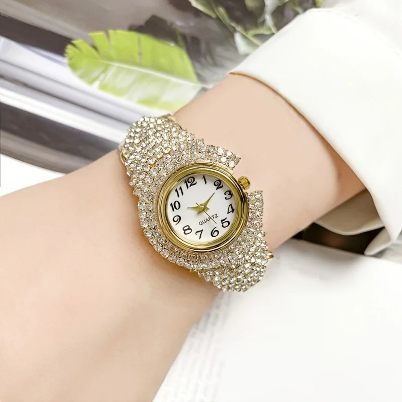 Elegant Full Rhinestone Women Watches Fashion Bracelet Bangle Ladies Quartz Wristwatch Reloj Mujer