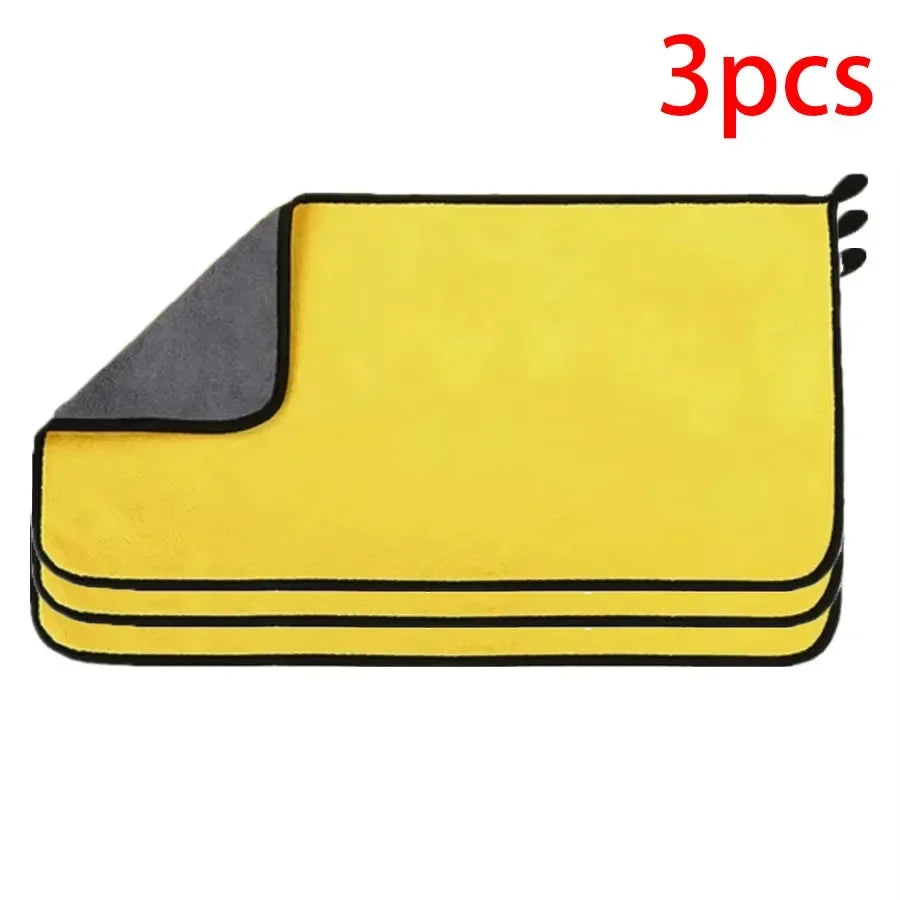 Double Layer Wash Cloth Microfiber Car Cleaning Towels 30X60cm 1/2/3/6/10pcs Soft Quick Drying for Windows Mirrors Wiping Rags