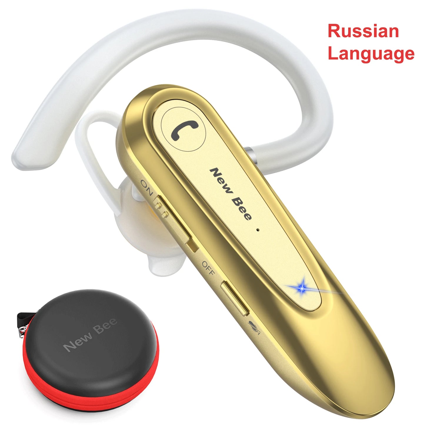 New Bee B45 Bluetooth Headset Wireless Earpiece for Driving Earphone with Dual Mic Earbuds CVC8.0 Noise Reduction Headphones