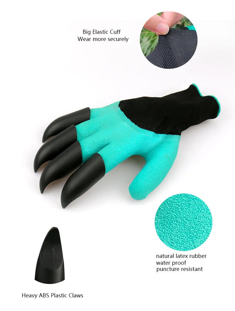 Garden Gloves with Claws Chicken Coop Cleaning for Digging Pruning Poking All in One Gardening Tool Durable Hand Protectors
