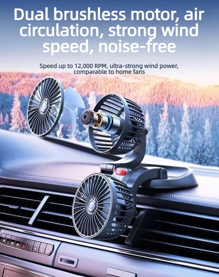 5V/12V/24V Car Fan Cooling Dual/Three Head USB Cooler Adjustable Auto Cooler Air Fan Car Accessories Wind Regulation