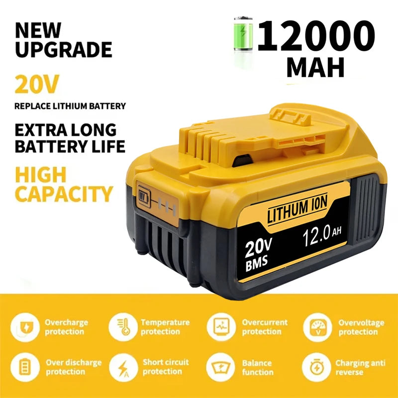 New High-power For DEWALT 20v/60V battery DCB200 DCB205 DCB206  * power tool 18V battery 3AH 8AH 12AH 18AH batteries  DCD805