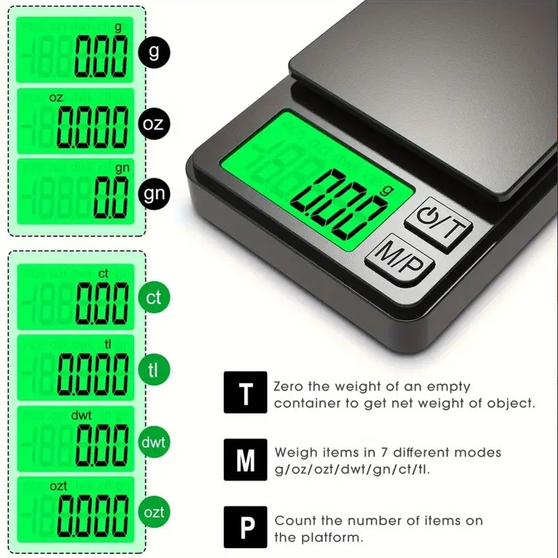 For Digital Weighing, Food and Jewelry, Kitchen Scale, High-precision Small Electronic Scale Precision Scale with Backlit LCD