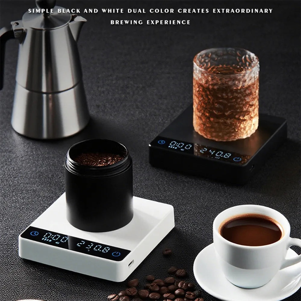 2kg Espresso Electronic Scale Smart Hand-brewed Coffee Dedicated Timing Scale LED Coffee Bean Scale Kitchen Weighing Tool