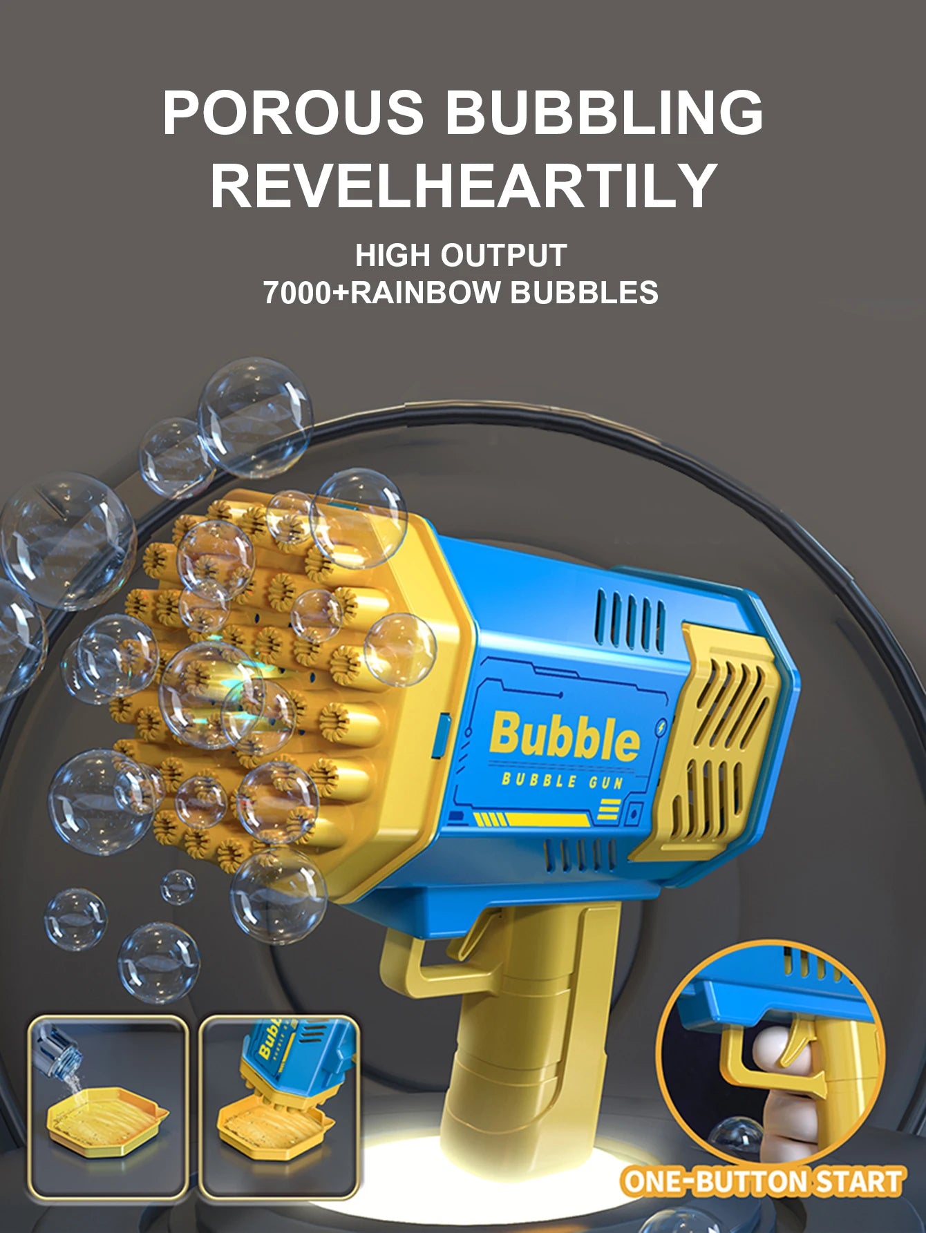 40 hole handheld fully automatic space light bubble machine electric children's toys without battery without  bubble water