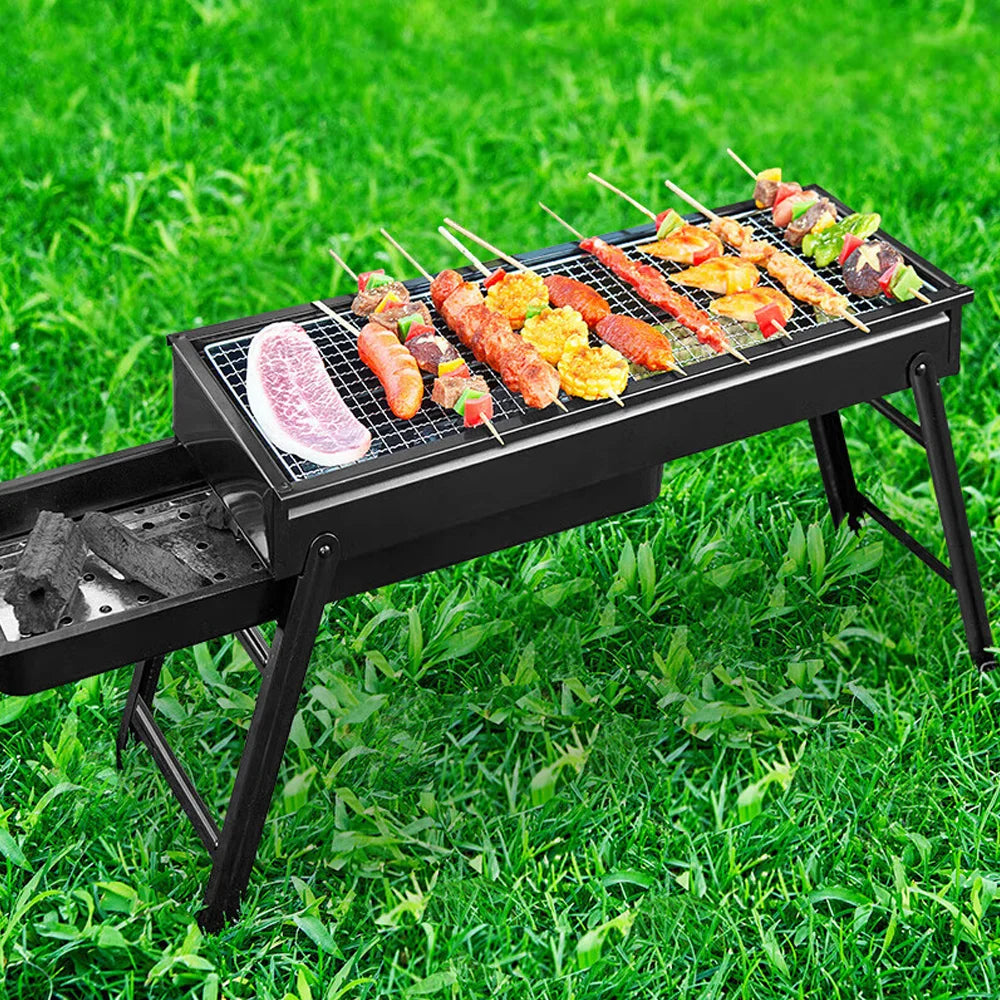 Barbecue Grill Folding Grill Portable BBQ Charcoal Grill BBQ Tool Kit Outdoor Cooking Camping Picnic Beach Portable Barbecue Stove