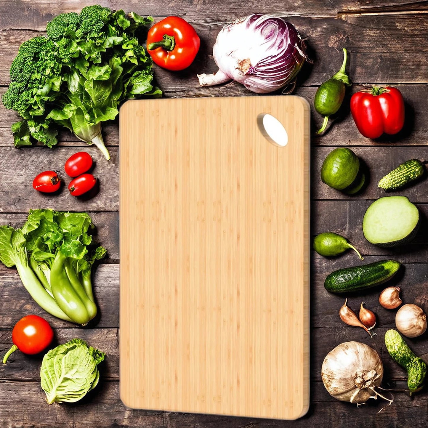 Kitchen Bamboo Cutting Board Set Cutting Board Thickened Solid Wood Cutting Board Double-sided  Cutting Boards  Multi-size Kitchen Wooden Cutting Boards, Convenient Kitchen Essentials,  for Chopping and Serving