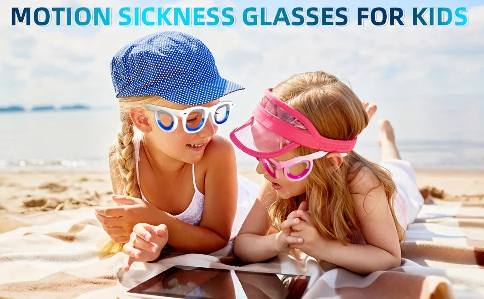 Kids' Motion Sickness Glasses - Ultra-Light Travel Essential for Car/Air/Sea and Cruise | Nausea Relief