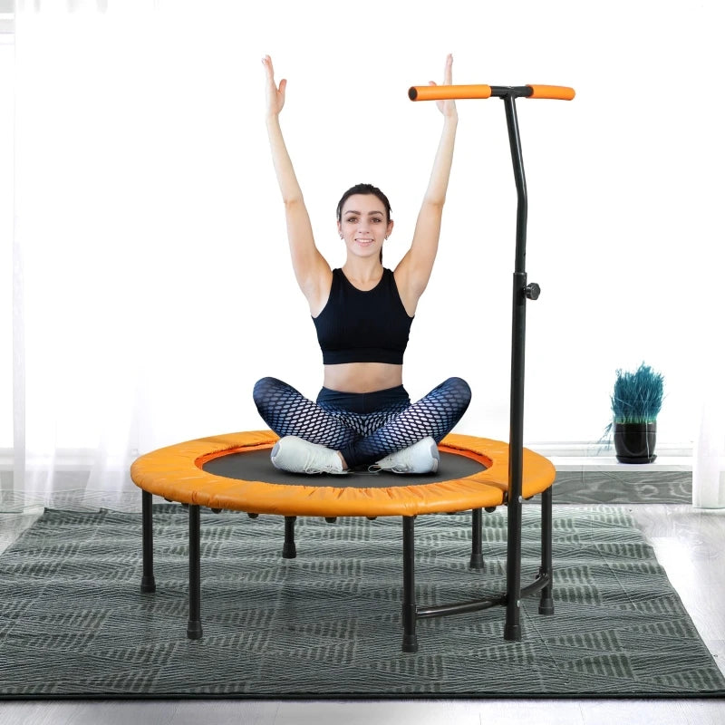 PINGGO 40" Fitness Trampoline with Adjustable Handle, Rebounder Trampoline,Mini Jumper for Indoor Exercise Workout, For AdultS