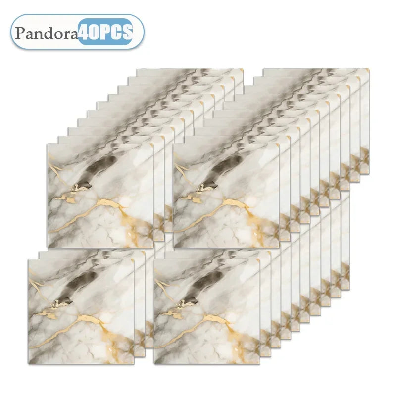 10/20/40PCS 30x30cm Self Adhesive Wallpaper Waterproof Tile Stickers FloorSticker for Kitchen Bathroom Ins Style Home Decor