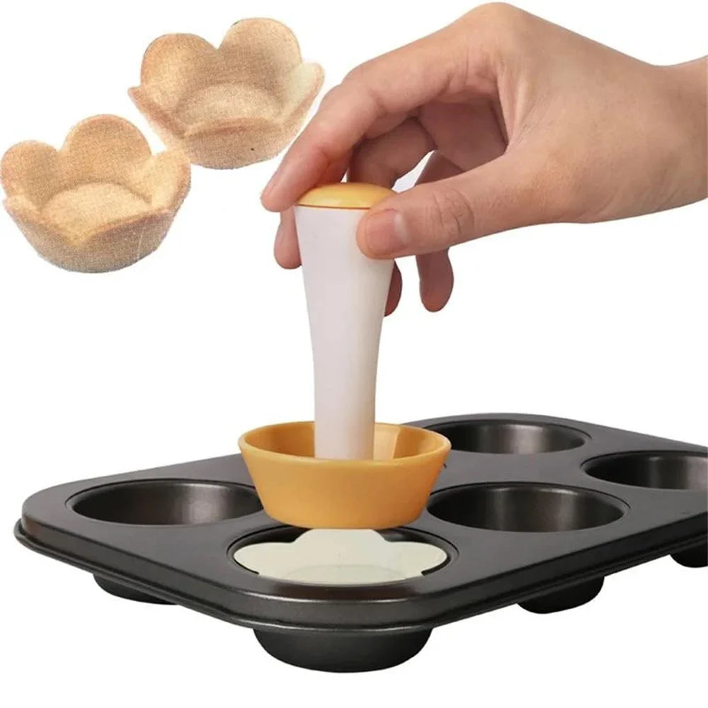 1pcs  Tart Shells MoldPastry Dough Tamper Kit Kitchen Flower Round Cookie Cutter Set Cupcake Muffin Cake Mold Baking Tools