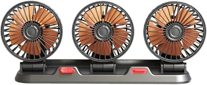 Car Fan 360° Adjustable 3 Head Air Fan Automotive Electric Fan Multi-function USB/12V/24V Fan 2 Speeds Car Silent Fan for Home