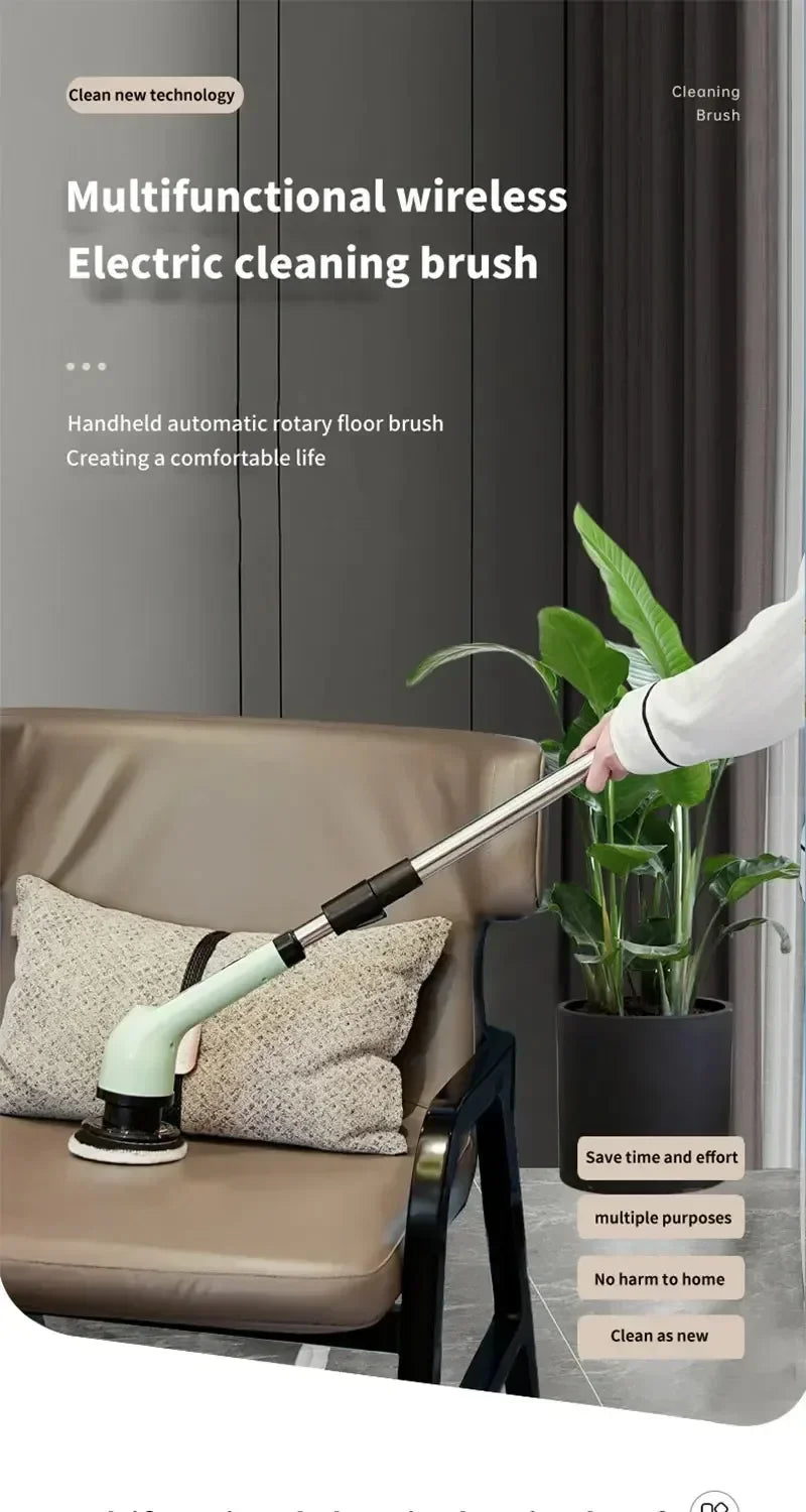 Cordless Electric Spin Scrubber Multipurpose Power Cleaning Brush For Bathroom Kitchen Tile Grout Floor Stain Removal