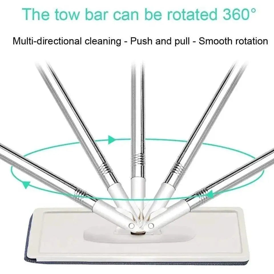 360° Flat Mop and Bucket Set Mop Dry Squeeze & Multi-Functional Wash