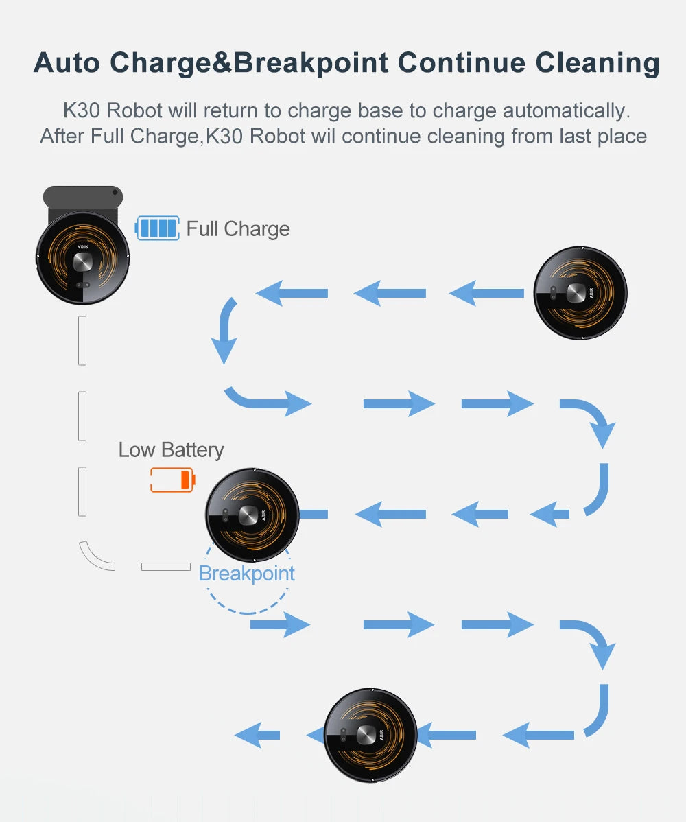 ABIR K30 Robot Vacuum Cleaner, Auto-Empty Station, Laser Lidar, 6500PA Suction,Multi-Floor Maping, Smart Home Wet Dry Appliance