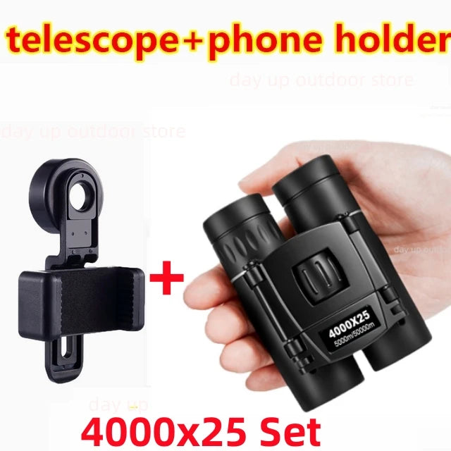 9000x25 HD Zoom Portable Powerful Binoculars Long Range BAK4 Telescope Jumelles Folding Optics for Outdoor Hunting Camping