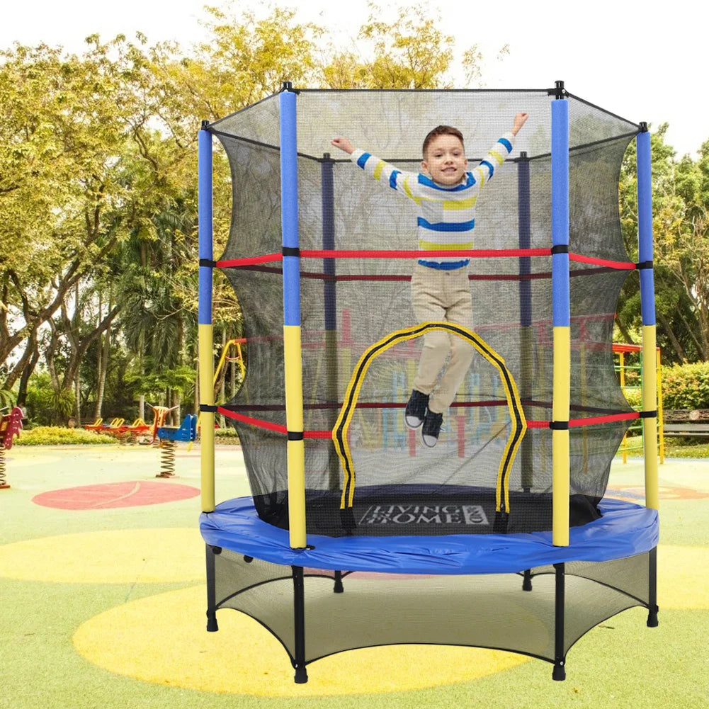 Voltsify 4.5FT Kids Mini Trampoline with Safety Enclosure for Indoor and Outdoor Use
