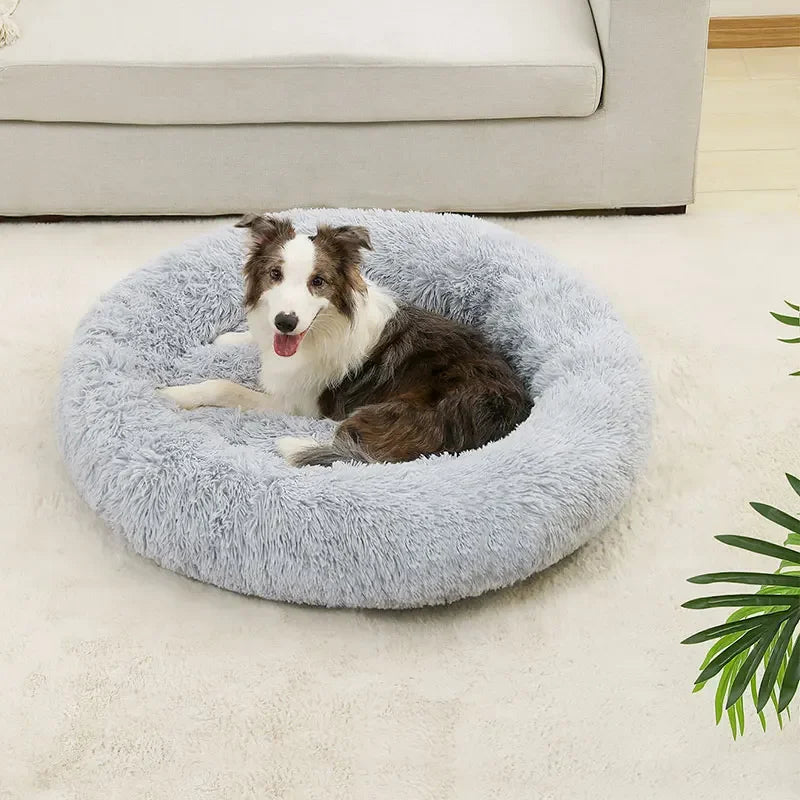 Soft Long Plush Dog Bed House – Cozy Pet Basket, Cushion, Cat Mat, Best for Dogs & Cats