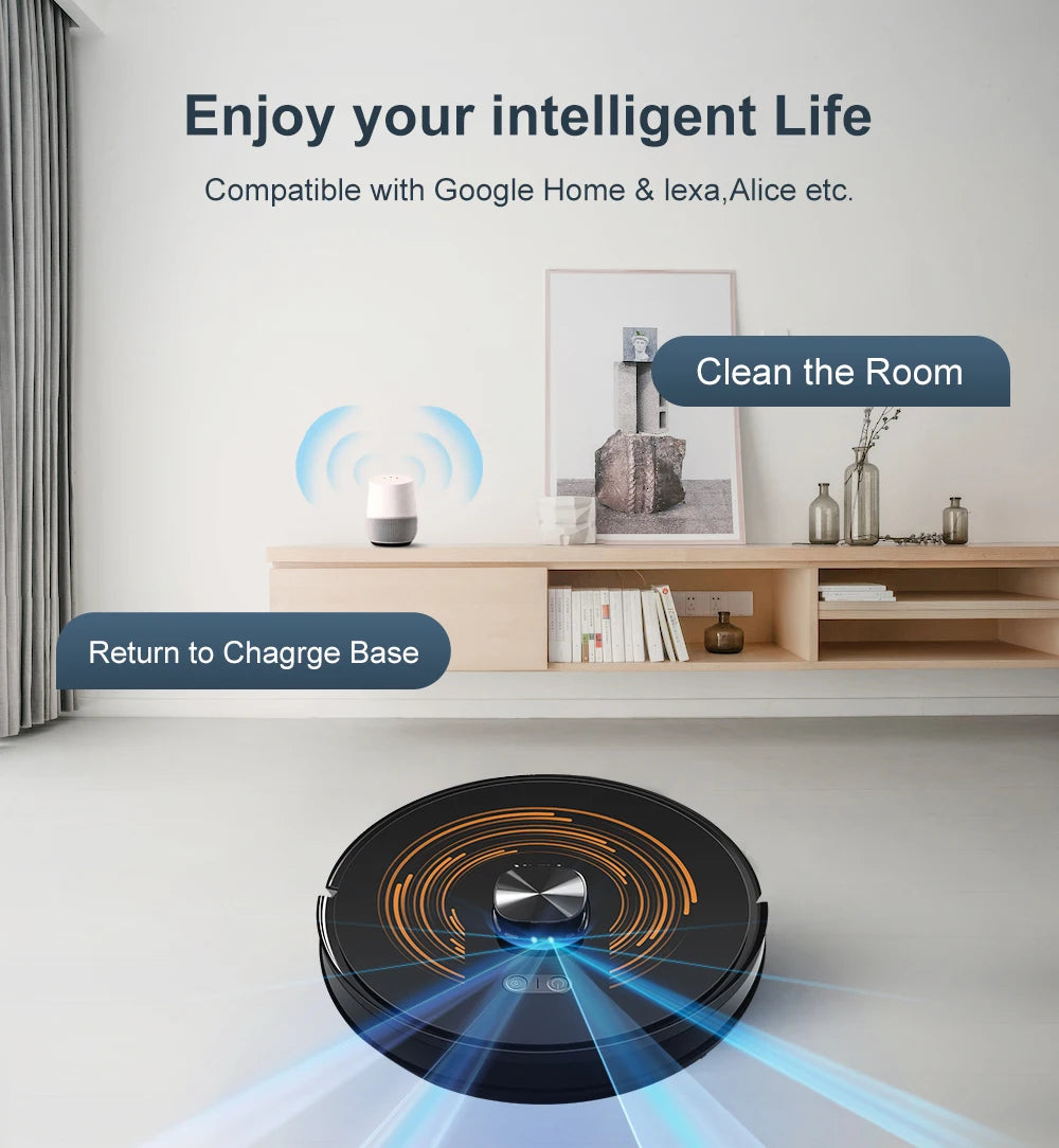 ABIR K30 Robot Vacuum Cleaner, Auto-Empty Station, Laser Lidar, 6500PA Suction,Multi-Floor Maping, Smart Home Wet Dry Appliance