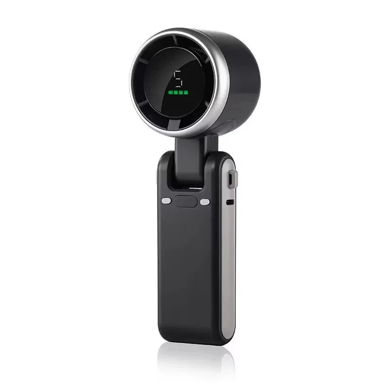 New Summer Portable Mini Hanging Neck Fan Bladeless Neckband Fan Digital Display Power Air Cooler USB Rechargeable Electric Fans