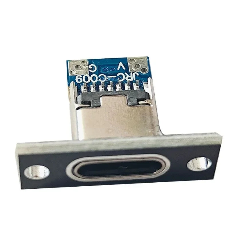 USB 3.1 Type C Socket with Screw Fixing Plate Type-C USB Jack 3.1 Type-C 4Pin 2Pin Female Connector Jack Charging Port
