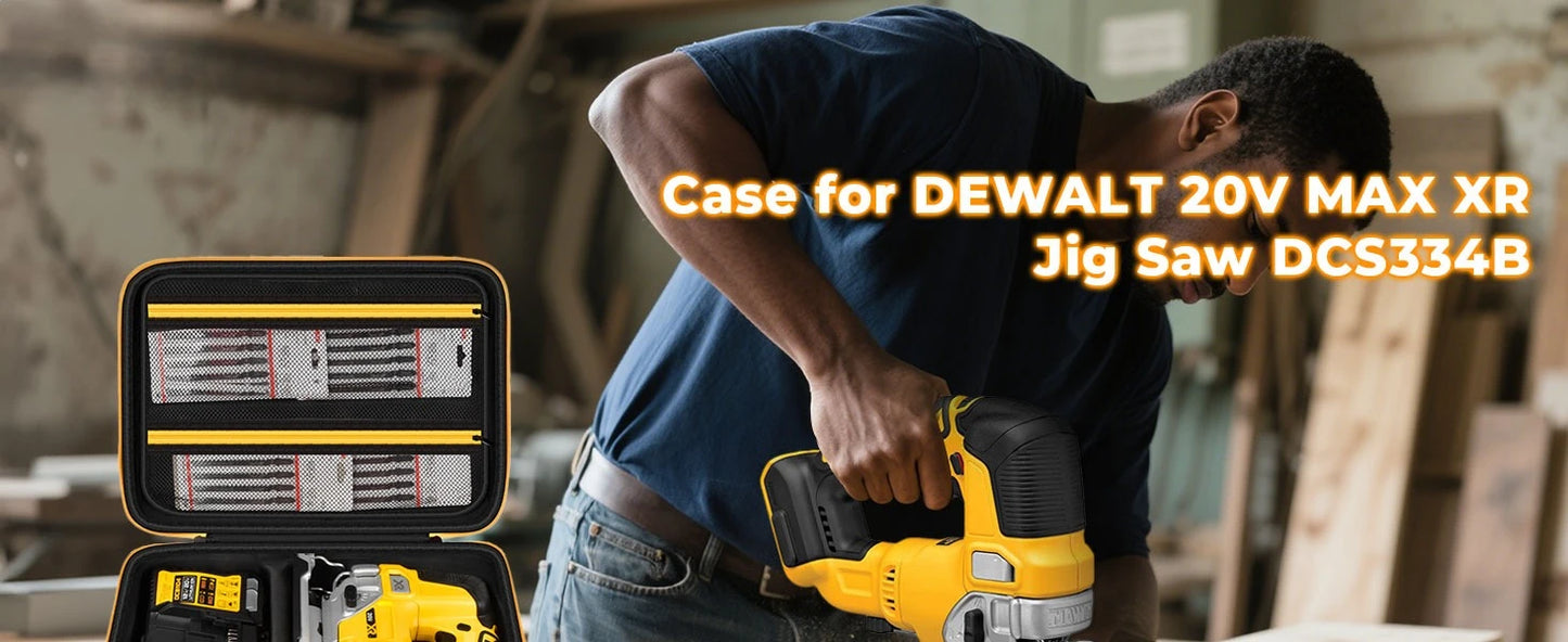 Case for DEWALT 20V MAX XR Jig Saw DCS334B, Jigsaw Power Tool Storage Bag for Skill Saw Blade, Battery and Charger Accessories