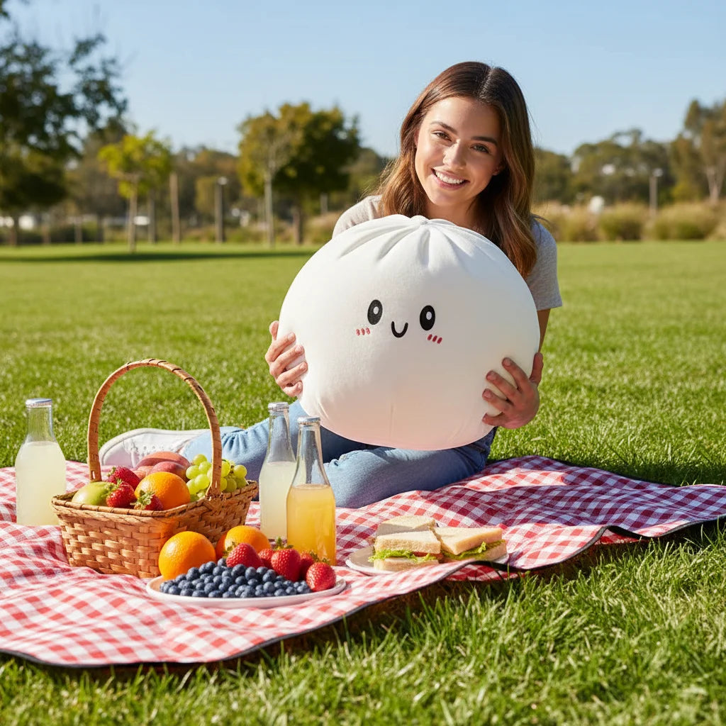 Large Steamed Bun Squeeze Toy Big Squishies Anti Stress Reliever Fidget Toy for Adults Kids Birthday Gift Soft Food Pillow Decor