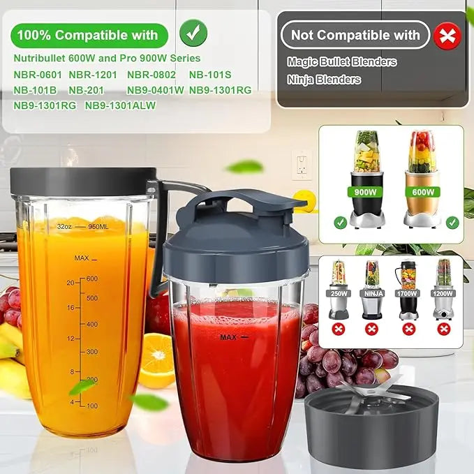 18oz 24oz 32oz NB Replaceable Accessories Bullet Juicer Blender Cups & Blade Replacement Cups Nutri Bullet Blenders 600w & 900w