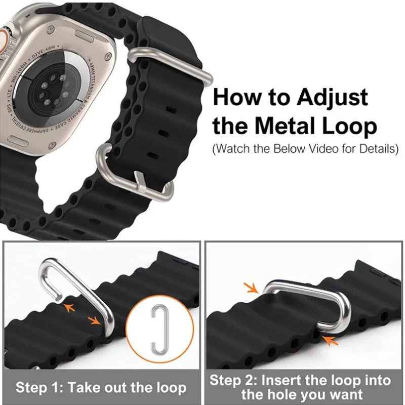 Silicone Band For Apple Watch strap 44mm 45mm 40mm 41mm 42-38mm 45 mm sport bracelet iwatch series 8 7 6 5 4 3 SE 9 Ultra 2 49mm