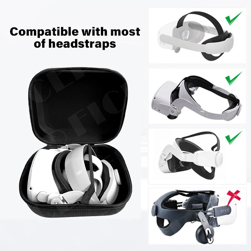 FICEP Bag For Oculus Quest 2 /Meta Quest 3/ Pico 4 Case Portable Boxes VR Headset Travel Carrying Case Hard EVA Storage Box Bag