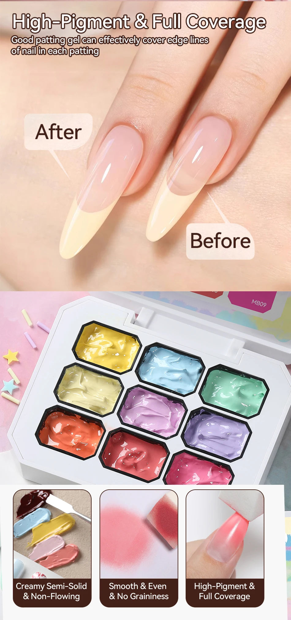 UR SUGAR 9 Colors Pat Painting Gel Nail 4 In 1 Semi Permanent Soak Off UV LED Nails Used For Gradient Stamping Pattern