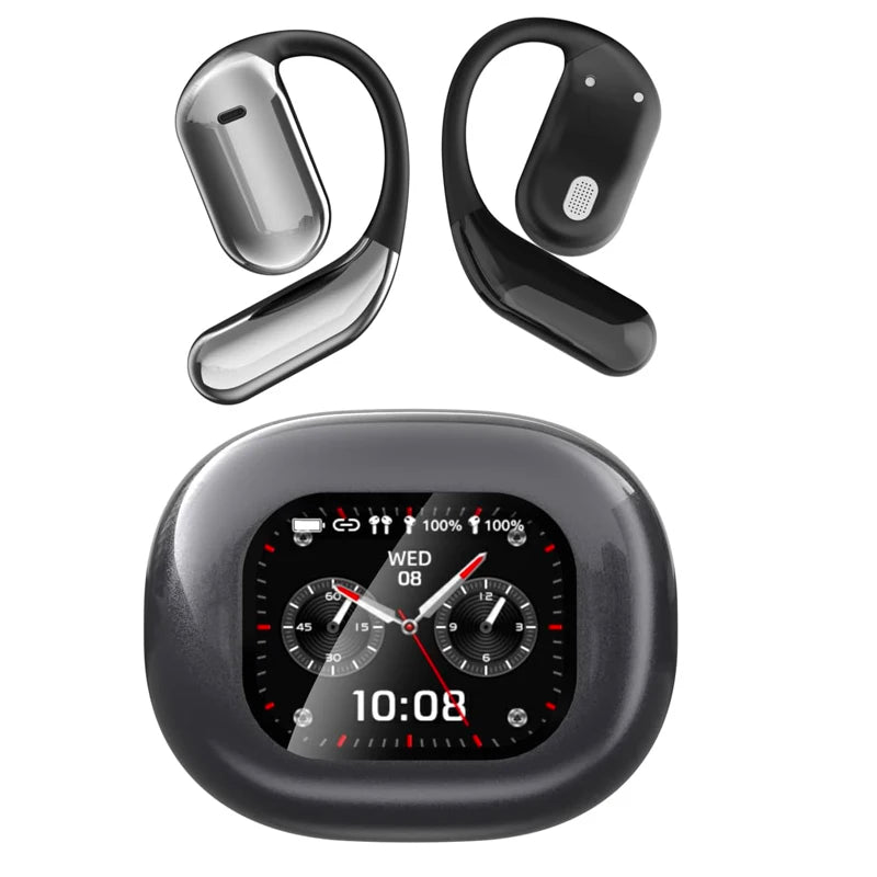 AI Language Translation Earbuds Real Time LCD Touch Screen Open Ear Wireless Headphone with 144 Language for Business