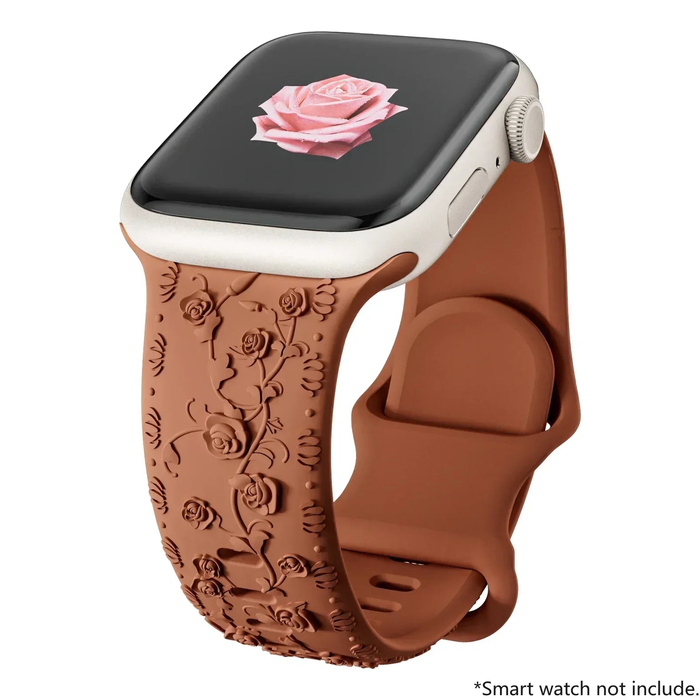 For Apple Watch Band 42mm 41mm 40 45mm 49mm 44mm Floral Engraved bracelet correa for iwatch series11 10 9 7 SE 6 8 Ultra 2 Strap