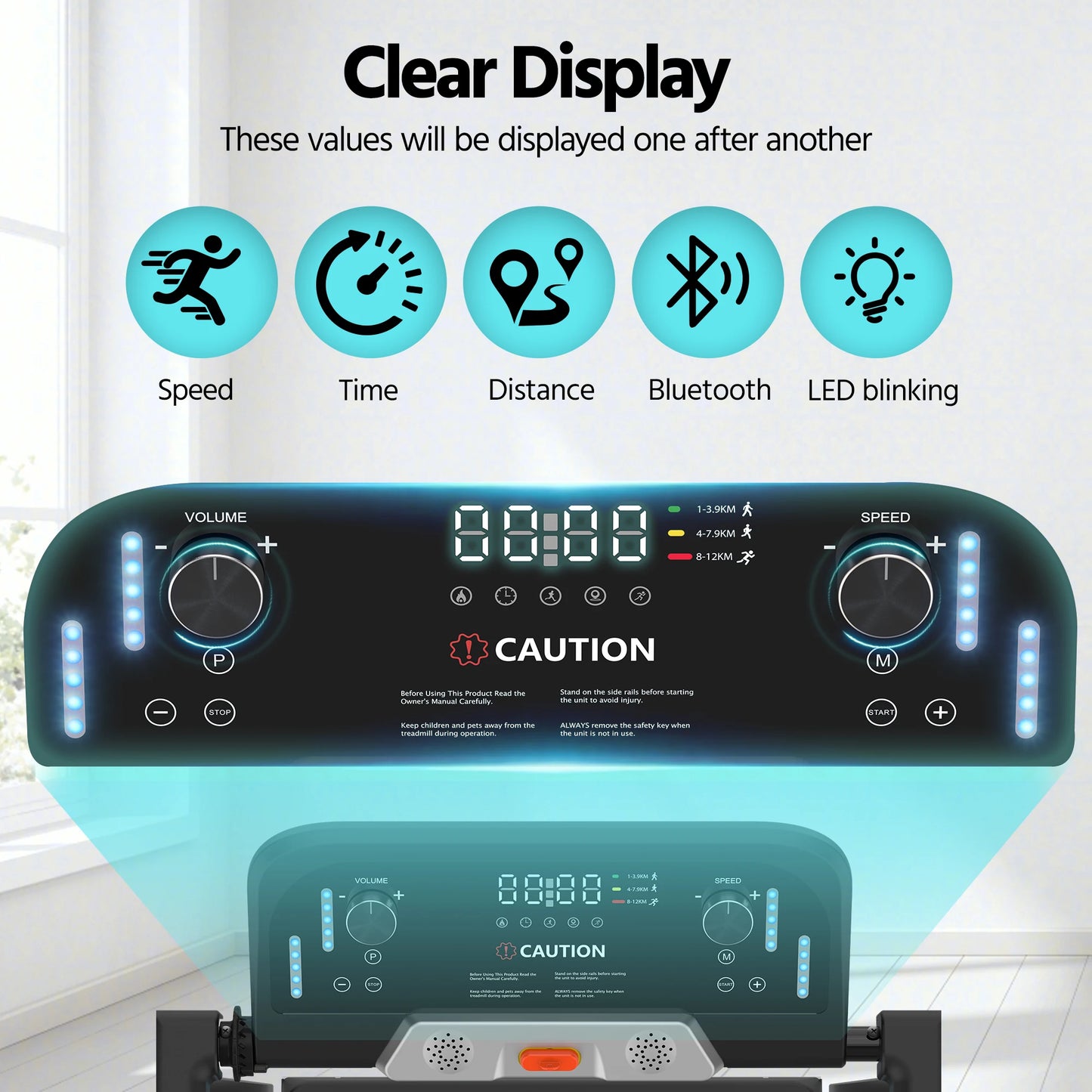 3-in-1 Folding Treadmill Walking Pad, 3.0 HP Quiet Motor, 9% Adjustable Incline, Max 14km/h, LCD Monitor & Safety Warn